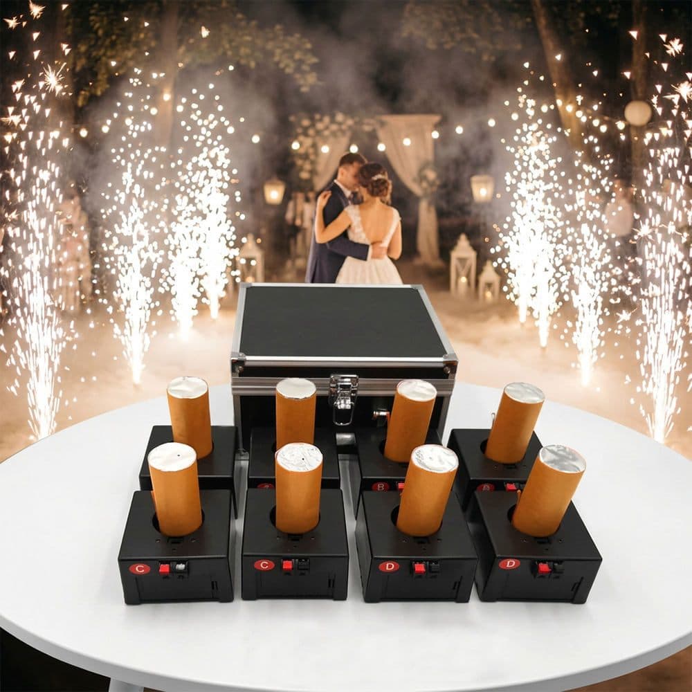 ED08 Wireless Cold Spark Fountain Firing System – 8 Cue Pyrotechnic Stage Igniter - image 5